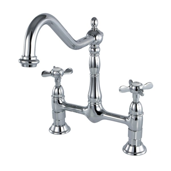 Kingston Brass KS1171BEX Essex Bridge Kitchen Faucet, Polished Chrome KS1171BEX